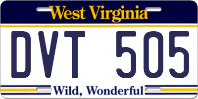 WV license plate DVT505