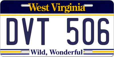 WV license plate DVT506