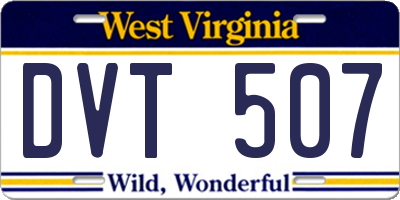 WV license plate DVT507