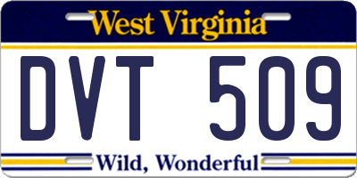WV license plate DVT509