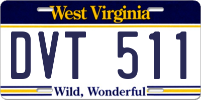 WV license plate DVT511