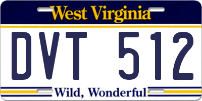 WV license plate DVT512