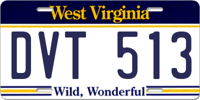 WV license plate DVT513