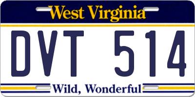 WV license plate DVT514