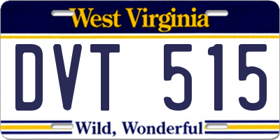 WV license plate DVT515