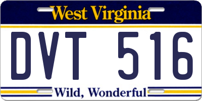 WV license plate DVT516