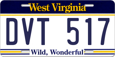 WV license plate DVT517