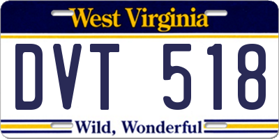 WV license plate DVT518