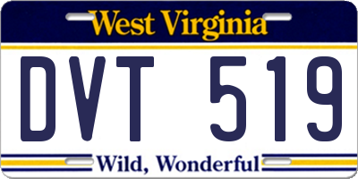 WV license plate DVT519