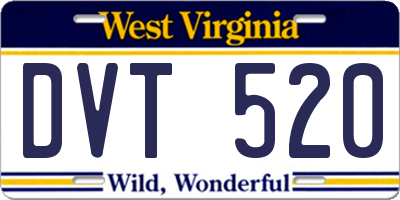 WV license plate DVT520