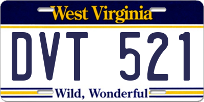 WV license plate DVT521