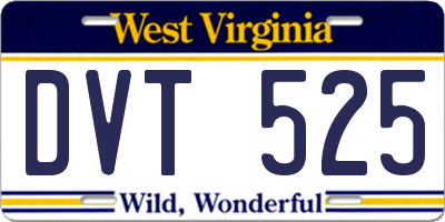 WV license plate DVT525