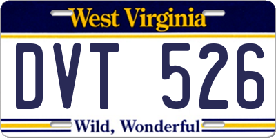 WV license plate DVT526