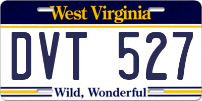 WV license plate DVT527