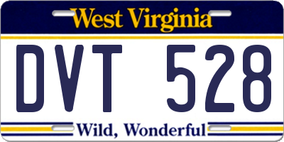 WV license plate DVT528