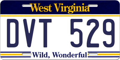 WV license plate DVT529