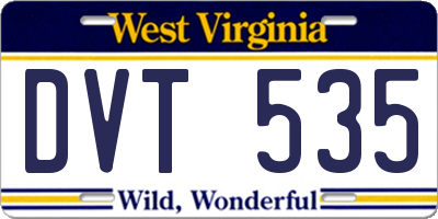 WV license plate DVT535