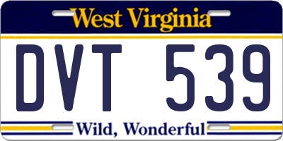 WV license plate DVT539