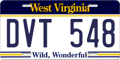WV license plate DVT548
