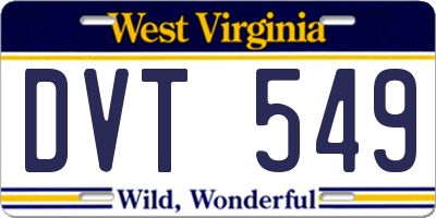 WV license plate DVT549