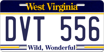 WV license plate DVT556