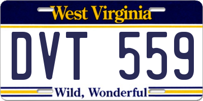 WV license plate DVT559