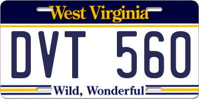 WV license plate DVT560