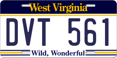 WV license plate DVT561