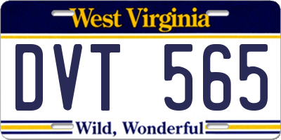 WV license plate DVT565