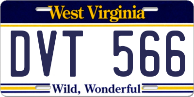 WV license plate DVT566