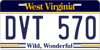 WV license plate DVT570