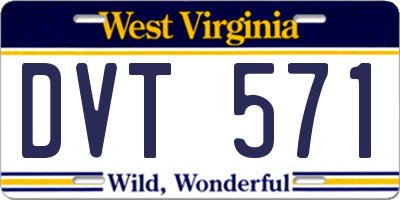 WV license plate DVT571