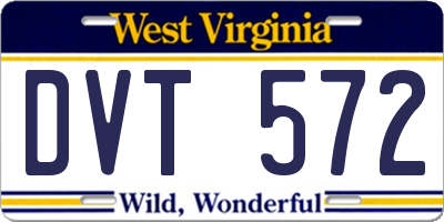 WV license plate DVT572