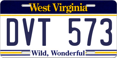 WV license plate DVT573