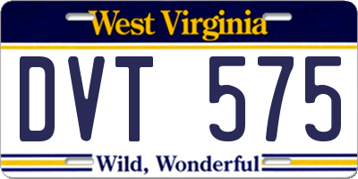 WV license plate DVT575