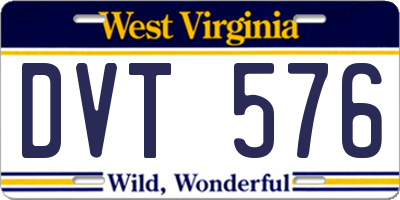 WV license plate DVT576