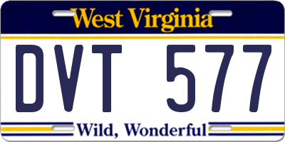 WV license plate DVT577