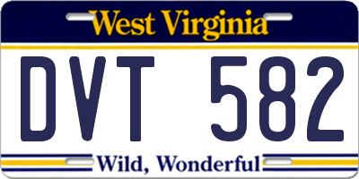 WV license plate DVT582