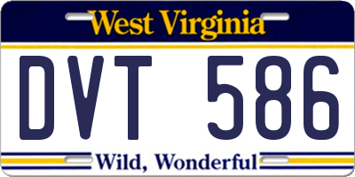 WV license plate DVT586