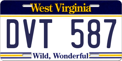 WV license plate DVT587