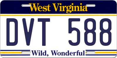 WV license plate DVT588