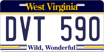 WV license plate DVT590