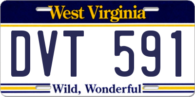 WV license plate DVT591