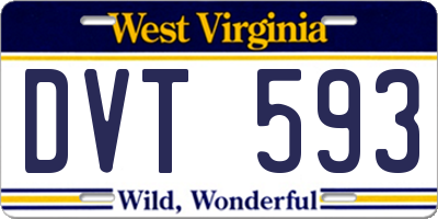 WV license plate DVT593
