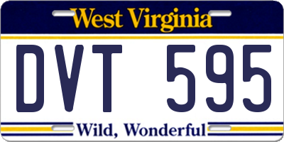 WV license plate DVT595