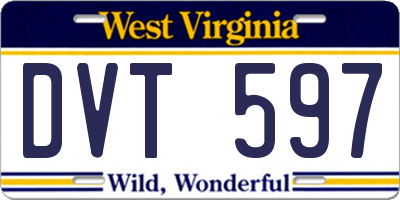 WV license plate DVT597
