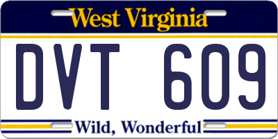 WV license plate DVT609