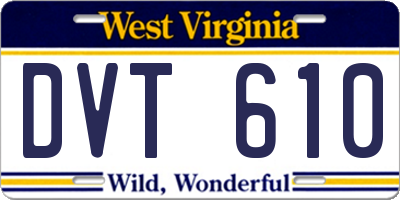 WV license plate DVT610