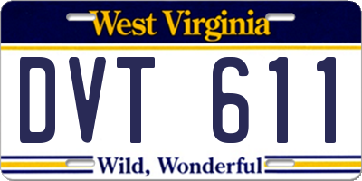 WV license plate DVT611