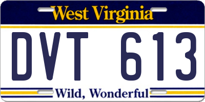 WV license plate DVT613